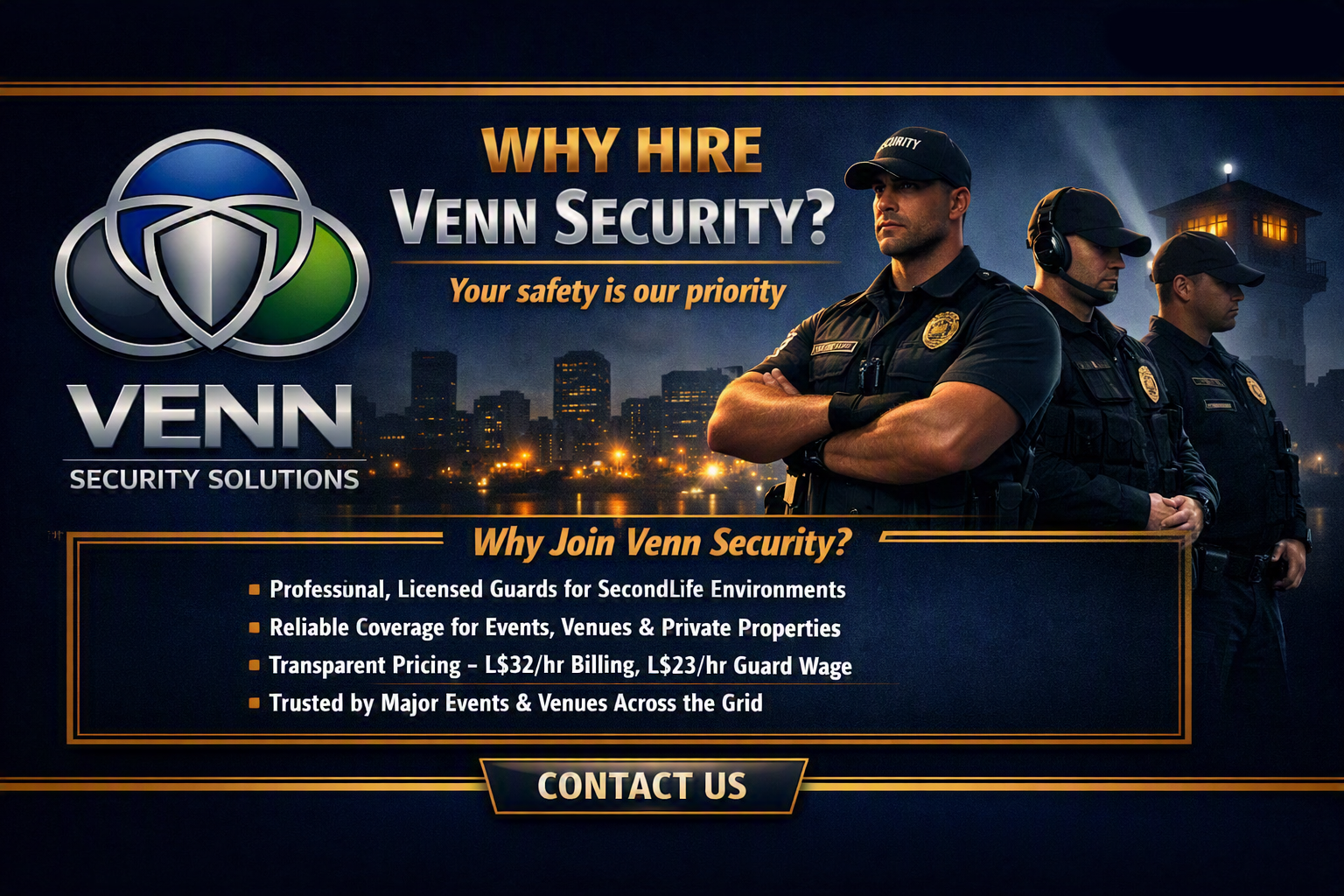 Venn Security on duty